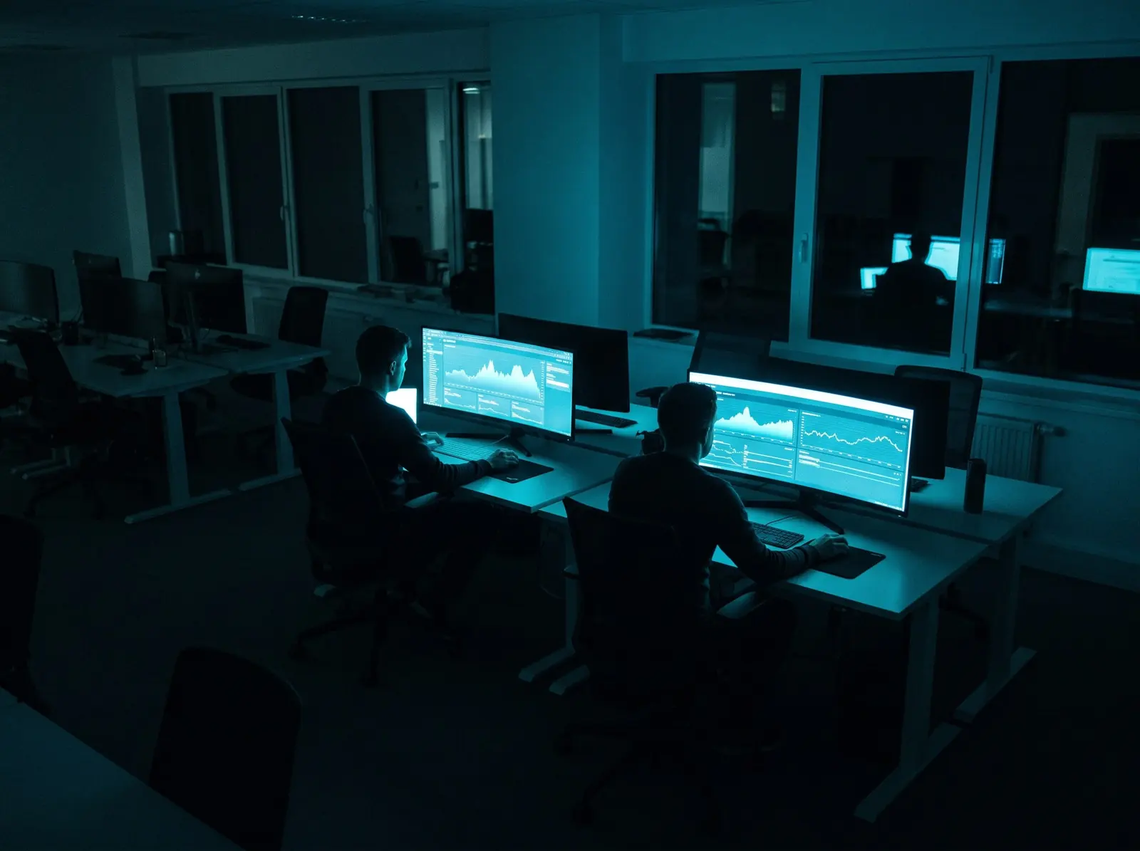 Sala de operação da Lead2You com painéis de campanha em tempo real