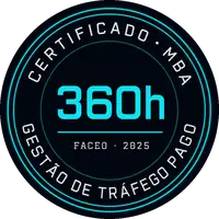 Selo do MBA em Gestão de Tráfego Pago, FACEO, 360 horas