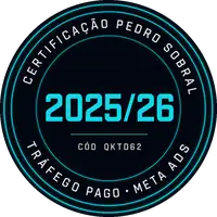 Selo da certificação Pedro Sobral em Meta Ads